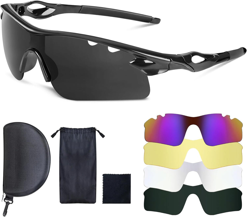 Skiennix Shooting Glasses - Anti-Fog Safety Eyewear with 5 Interchangeable Lenses & Case