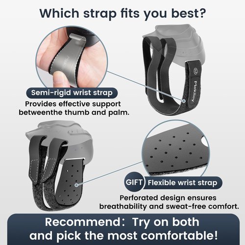 Mekiley CMC Thumb Support Brace - with Firm Supportive Wrist Strap, Dual Density Thumb Brace Stabilizes CMC Joint, Pain Relief for Osteoarthritis for Women and Men (Black, Right Hand, Medium)