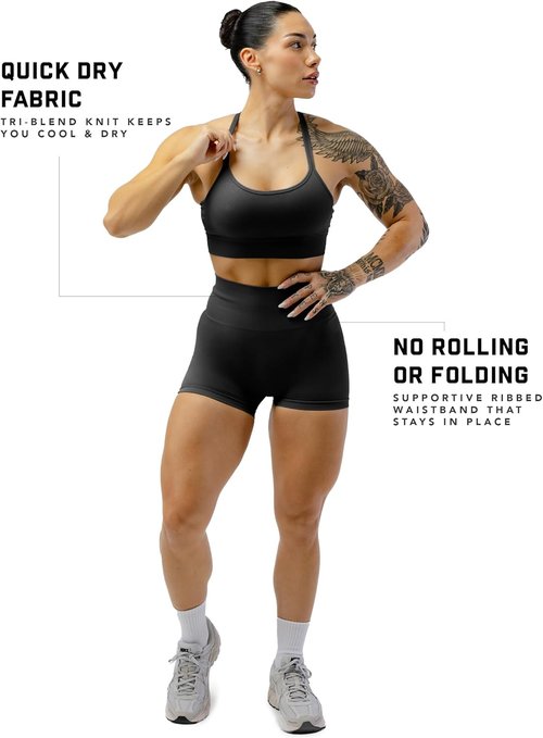 Gymreapers Seamless Athletic Shorts for Women - Squat Proof, High Waisted Glute Scrunch, Quick Drying