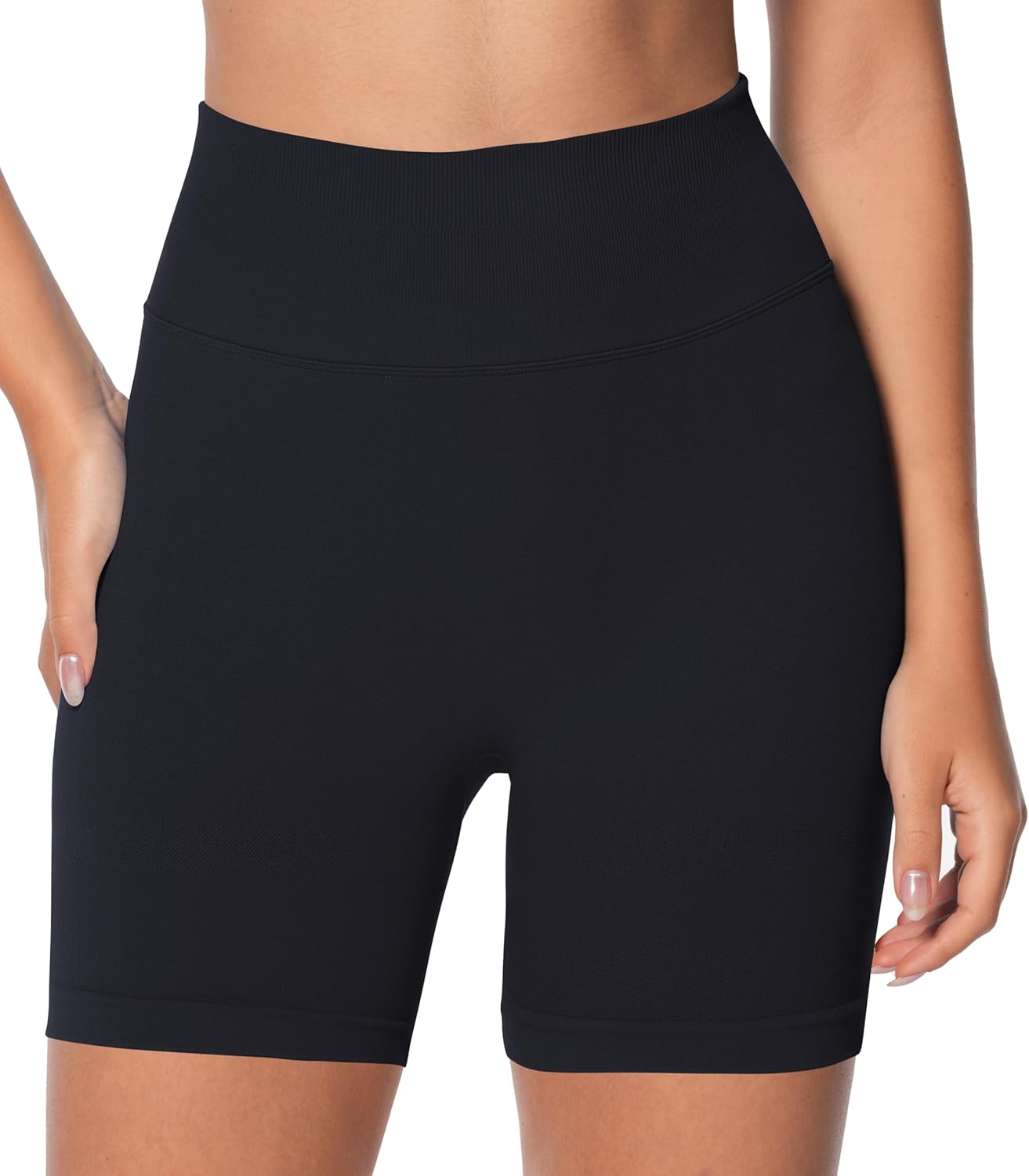 Sunzel Seamless Scrunch Butt Biker Shorts - High Waisted Booty Lifting Yoga & Gym Shorts with Tummy Control