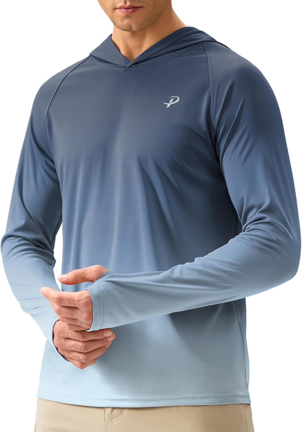 Pudolla Men's Sun Protection Hoodie - UPF 50+ Long Sleeve Rash Guard for Fishing, Hiking & Boating