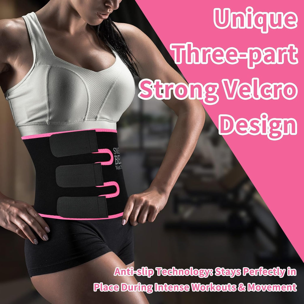 Skiennix Sweat Waist Trainer - Adjustable Waist Trimmer Belt for Effective Workout | Unisex Fitness Wrap