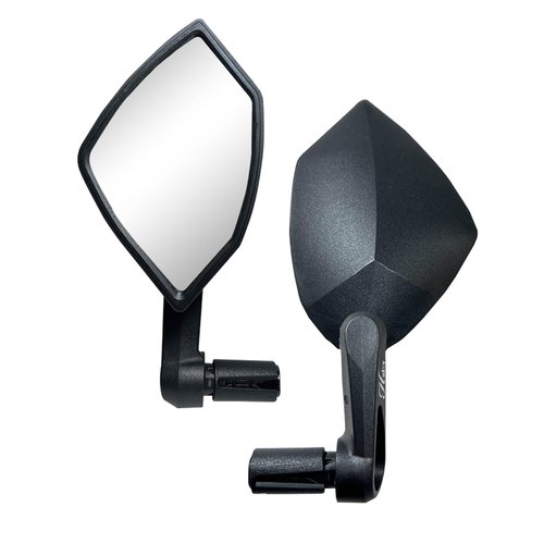 Hafny 2025 Bar End Bike Mirror, HD Glass Lens, Ajustable & Rotatable Safe Rearview Bicycle Mirror, Blast-Resistant, HF-6003-FR054 (Silver Glass Left Side)