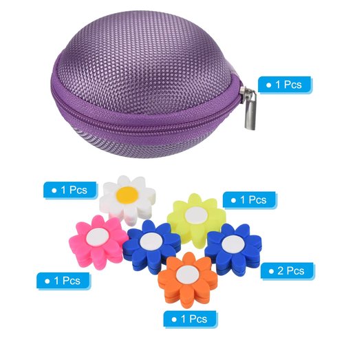 PATIKIL Tennis Vibration Dampener in Purple Gift Case, 6 Pack Shock Absorber for Your Tennis Racket & Strings, Blue, White, Orange, Yellow, Pink