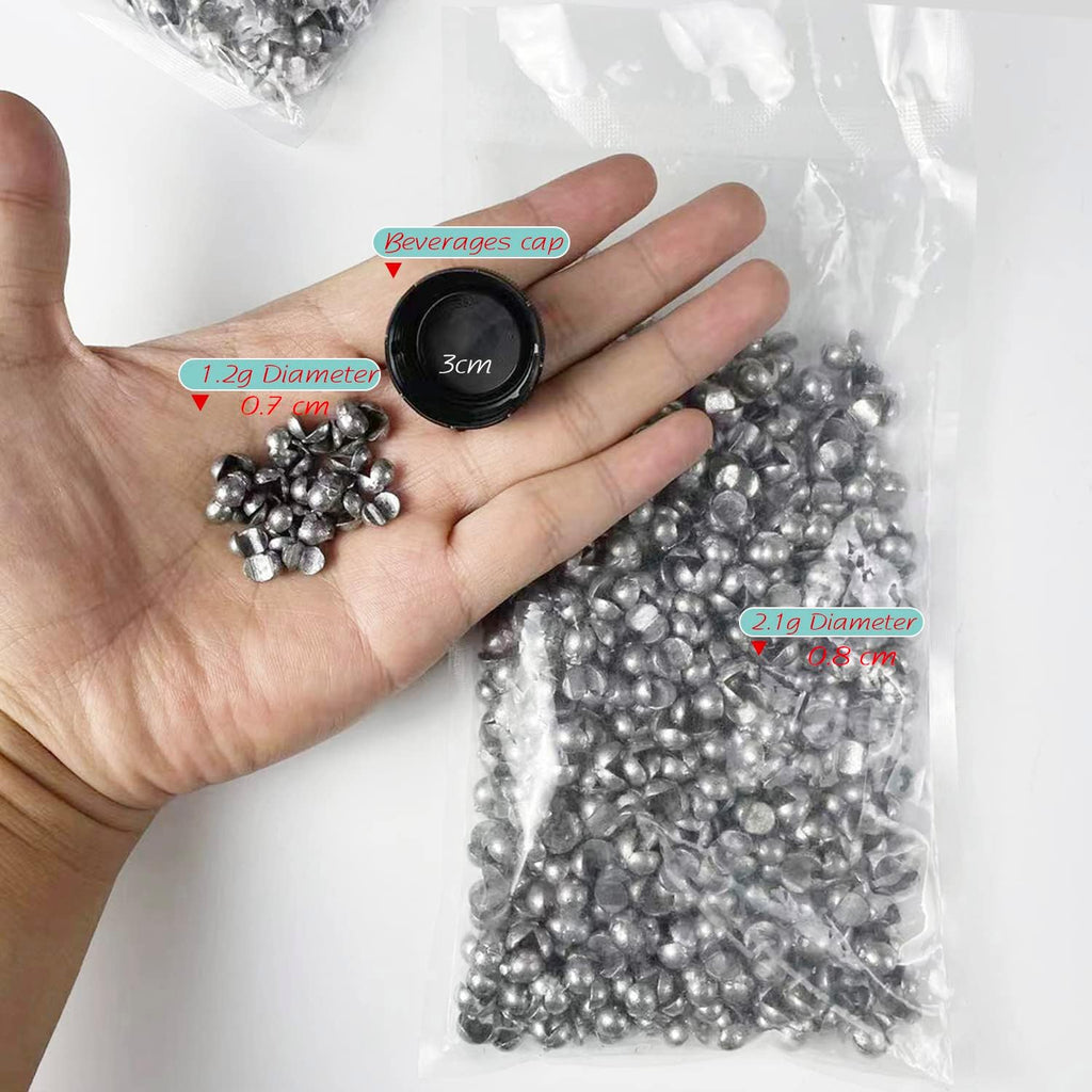 Skiennix Removable Split-Shot Fishing Sinkers - 500 Pcs Lead Weights for Enhanced Casting