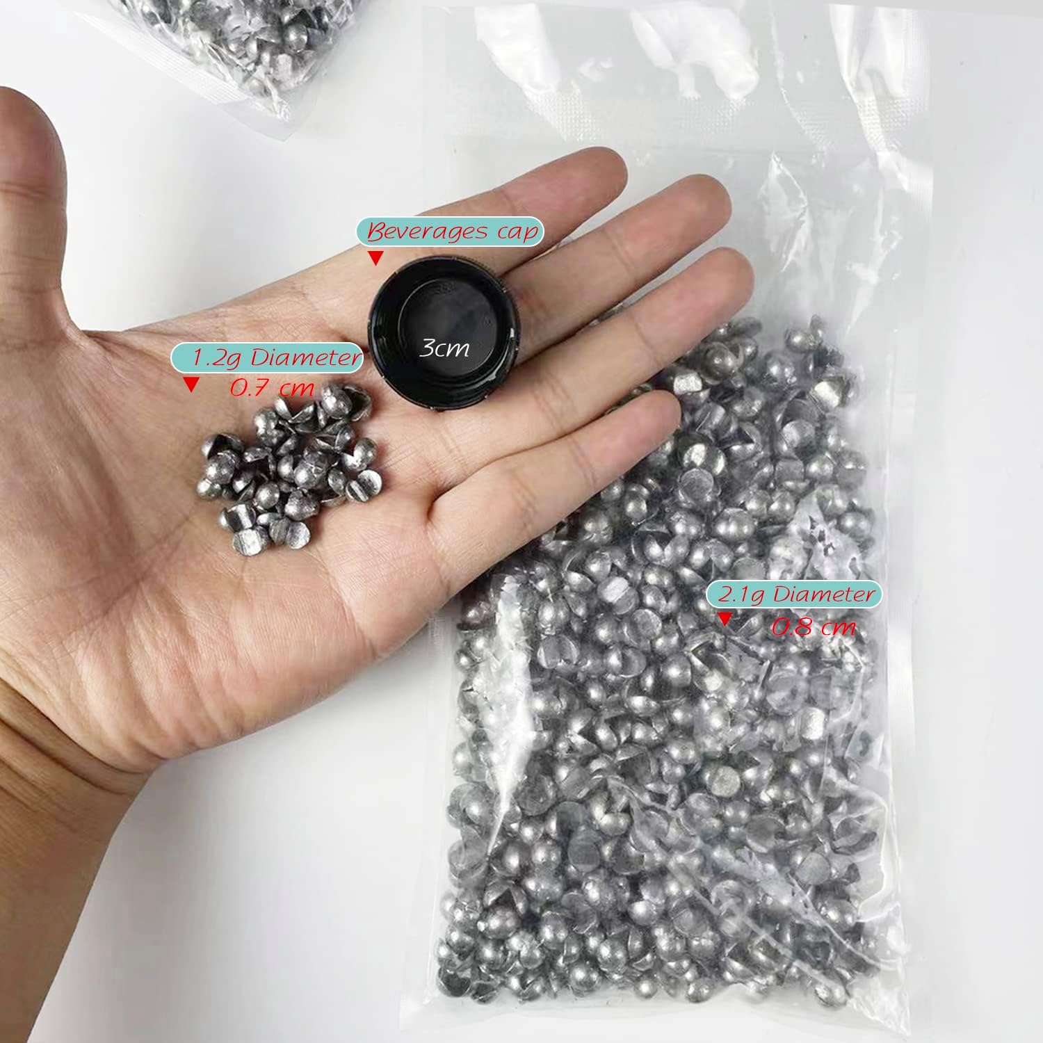 Skiennix Removable Split-Shot Fishing Sinkers - 500 Pcs Lead Weights for Enhanced Casting
