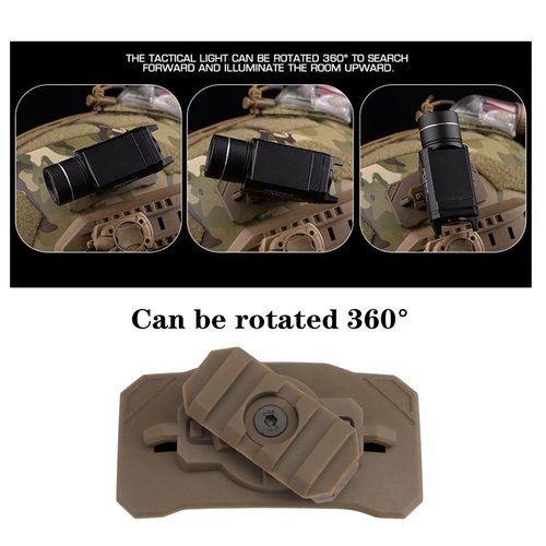 Portable Helmet Flashlight Adapter Mount Flashlight Bracket (Green)