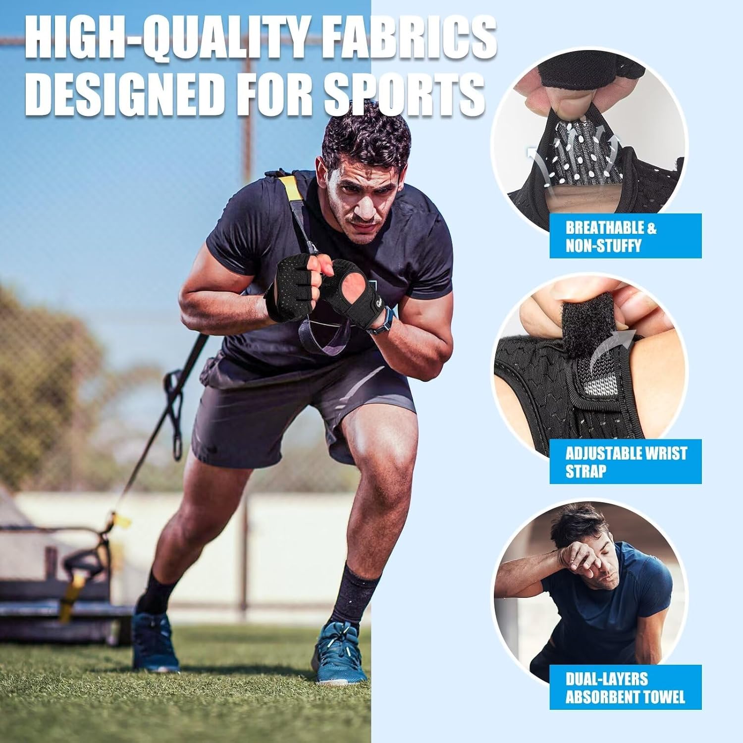 RIGWARL Workout Gloves - Lightweight Fitness Gloves with Full Palm Protection & Excellent Grip | Ideal for Weight Lifting & Cycling