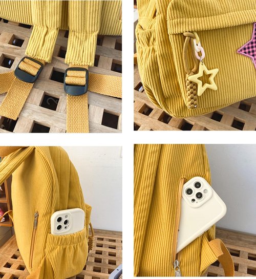 LONGSILVER Star Backpack Kawaii Large Capacity Aesthetic Rucksack Cute Accessories Bag for Woman Light-hearted Mori (Green,Large)