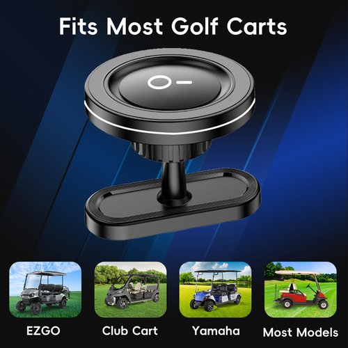 byBOMYA Magnetic Golf Cart Phone Holder for MagSafe iPhone 16 Pro Max Plus 15 14 13 12 Mini, Alloy Strong Magnetic Phone Mount Golf Cart Accessories Compatible with EZGO/Club Cart/Yamaha Golf Cart