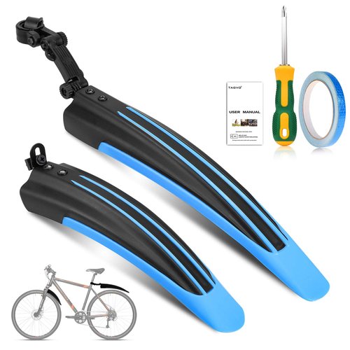 TAGVO Bicycle Mudguard Fit for 20/22/24/26 Inch, Universal Full Coverage Thicken Widen Front and Rear Adjustable Mudguard, Mountain Bike Mudguard Set, MTB Road Bike