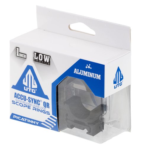 UTG ACCU-SYNC QR 1" Low Profile Scope Rings, Picatinny Black