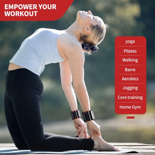 Adjustable Ankle weights for women walking : wrist weights 2lbs No-Slip for Pilates & Yoga exercise - Ensure zero interruption in your training