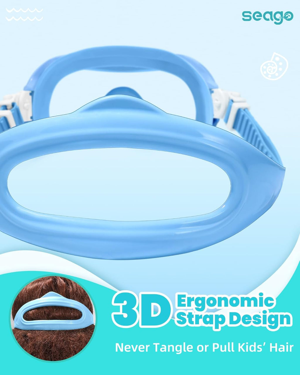 Seago Swim Goggles - 2 Pack with Nose Cover for Kids 6-14 | Wide-Frame Design for Comfort