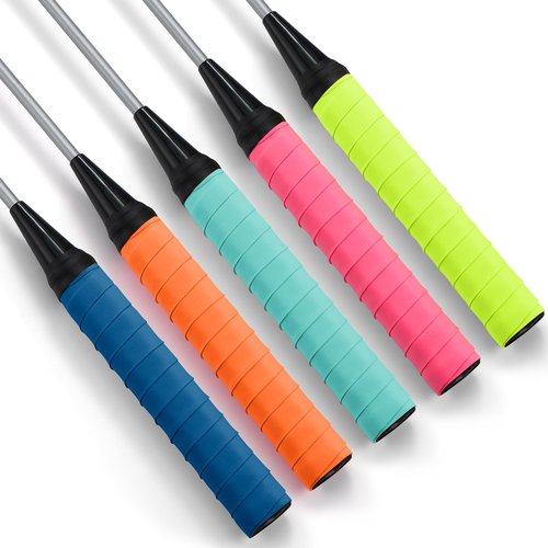 Jadive 100 Pcs Tennis Racket Grip Tape Anti Slip Tennis Overgrips PU Absorbent Badminton Grip Tape for Badminton Racquet Fishing Rods (Bright Colors)