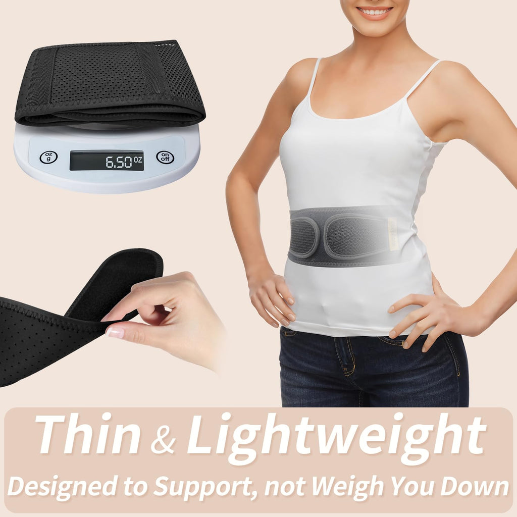 Slim & Narrow Back Brace for Lower Back Pain Women and Men, Lightweight & Thin Back Support Belt for Sciatica, Herniated Disc Relief, Breathable Lumbar Support Belt with Dual Adjustable Compression-M