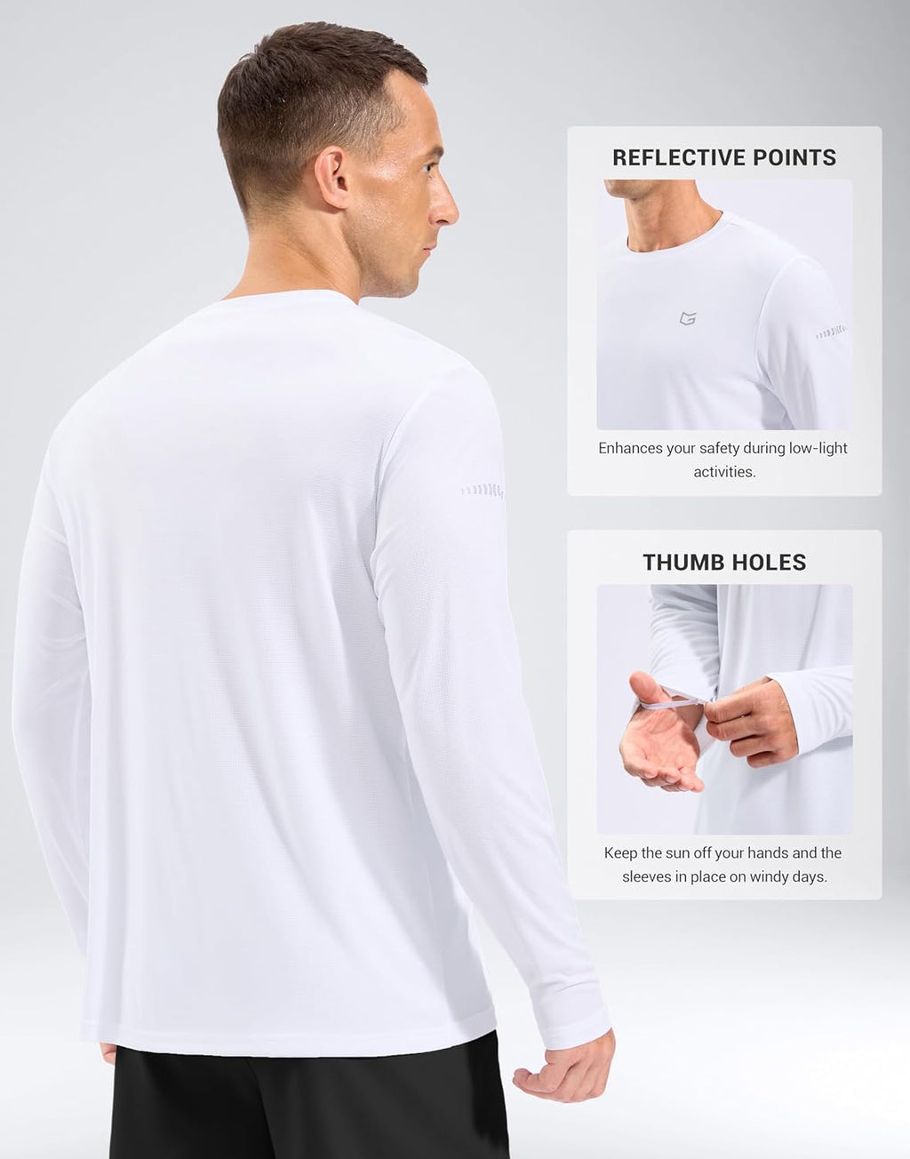 Skiennix Men's Long Sleeve UV Protection Shirt - Lightweight Cooling UPF 50+ Rash Guard