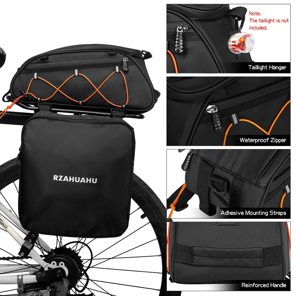 YIWENG Bicycle bag, 3-in-1 Bike Rack Bag Trunk Bag Waterproof Bicycle Rear Seat Bag Cooler Bag with 2 Side Hanging Bags Cycling Cargo Luggage Bag Pannier Shoulder Bag