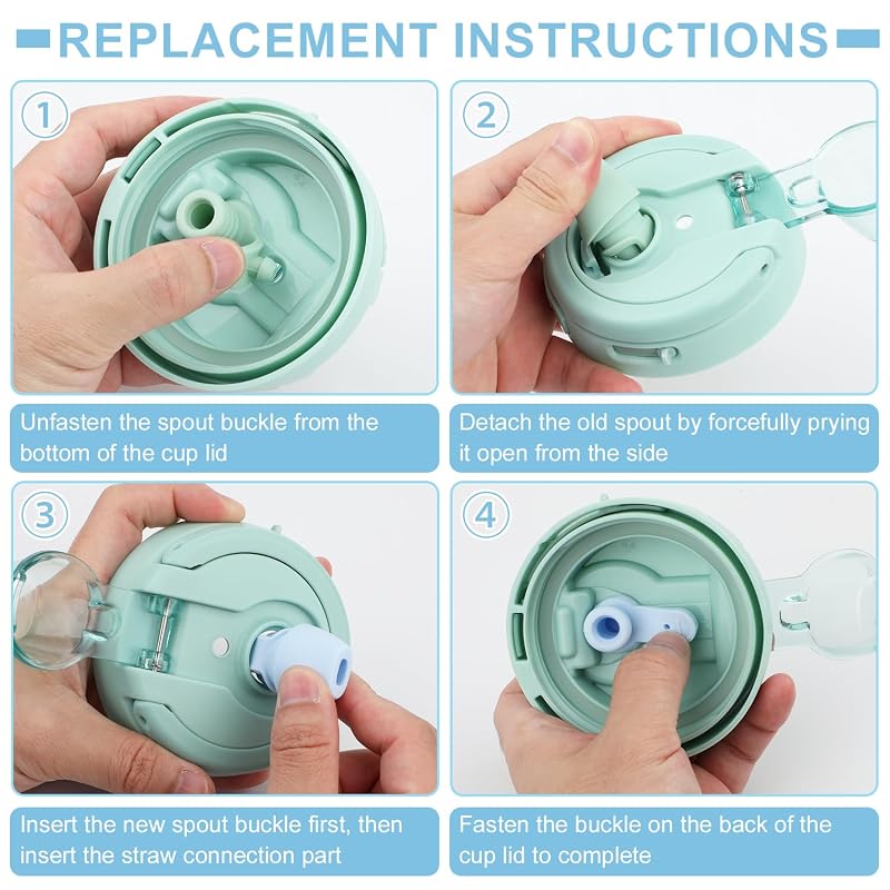 4-Pack Bite Valve Replacements for Ello Hydra 64oz Stainless Jug