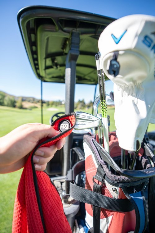 PPG Magnetic Golf Towel, Dark Gray | Premium Microfiber Golf Towel with Absorbent Waffle Pockets | Strong Magnet for Strong Connection to Golf Carts or Clubs | 24” x 16”