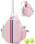 TBTOTRA Tennis Bag, Water Resistant Tennis Backpack for Women Men, Quilted Crossbody Sling Design for Tennis, Pickleball, Badminton Rackets, Pink