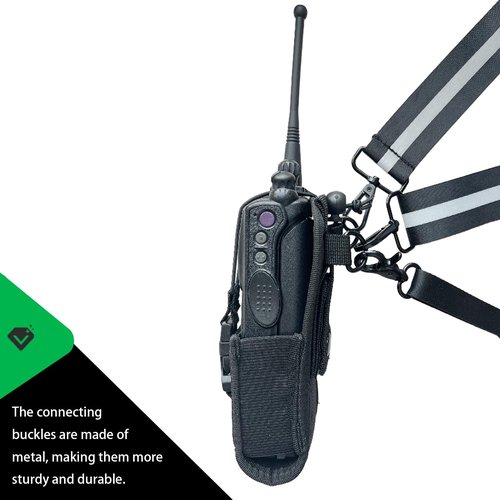 dartbeastix Radio Strap Holster With an Adjustable, Widened Shoulder Strap Featuring 3M Reflective Strips, a Mic Clip, and an Anti-Sway Design – A Secure Carrying System for Small/Medium Radio