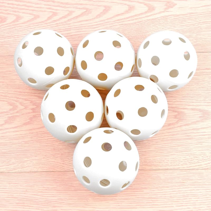 Coopay 18 Pack White Plastic Baseballs with Drawstring Bag - Hollow Practice Balls for Indoor Outdoor Training (Variation: White+18 Pack)