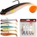 Skiennix 5Pcs Pre-Rigged Soft Lures - Paddle Tail Sinking Swimbaits for Bass & Trout | 3.35in/0.43oz