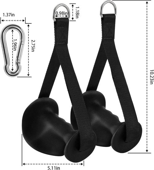 Exercise Handles - Ergonomic Non-Slip D Handle Attachments for Cable Machines & Resistance Bands