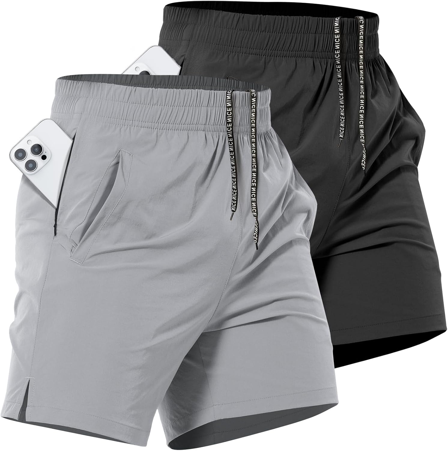 Skiennix Men's Athletic Workout Shorts - Quick Dry 7-Inch Gym Shorts with Pockets for Sports & Running
