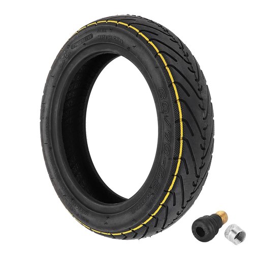 ZAITUO 60/70-6.5 10-inch Rubber Explosion-proof Tubeless Tire + Schrader Straight nozzle Replacement for Segway Ninebot Max G30LP G30 G30E Electric Kick Scooter Tyre Wheel Parts (1)