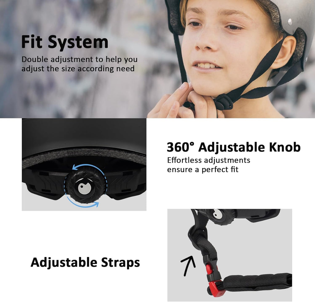 Skiennix Skateboard Bike Helmet - Lightweight Adjustable Multi-Sport Protection for All Ages