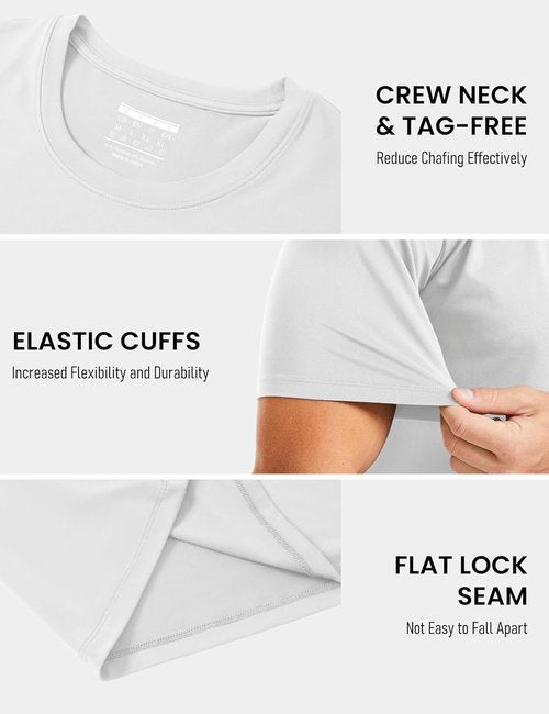 MAGCOMSEN Men's Workout Shirt - Dry Fit Short Sleeve Athletic Tee | UPF 50+ Moisture Wicking for Gym & Outdoor Activities