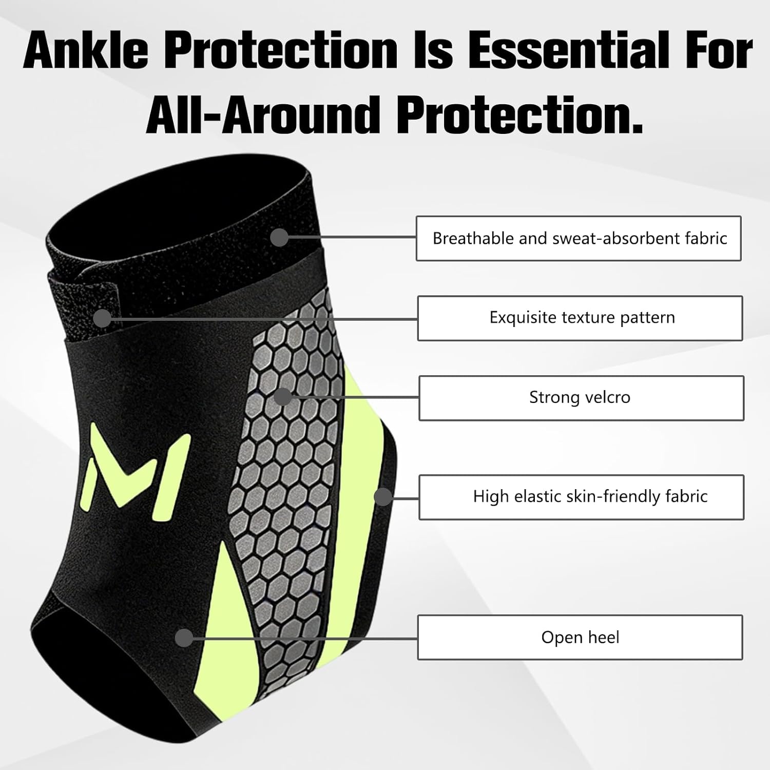 Skiennix Ankle Brace - Adjustable Compression Support for Foot Protection | Lace-Up Design, Gray