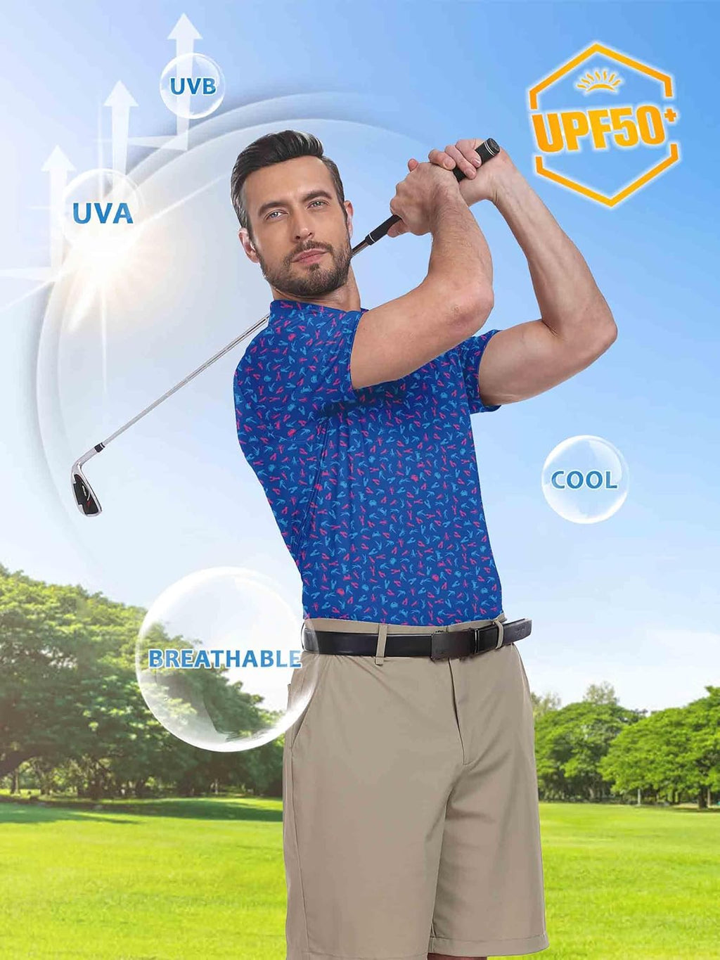 ZITY Men's Golf Shirts - Short Sleeve Performance Polo | Moisture-Wicking Casual Collared Design