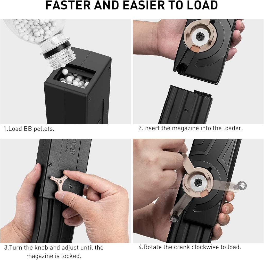 Universal Airsoft Speed Loader - 1600-Round Capacity for AEG/SMG Mags | Compatible with M4/M16/AK/MP5