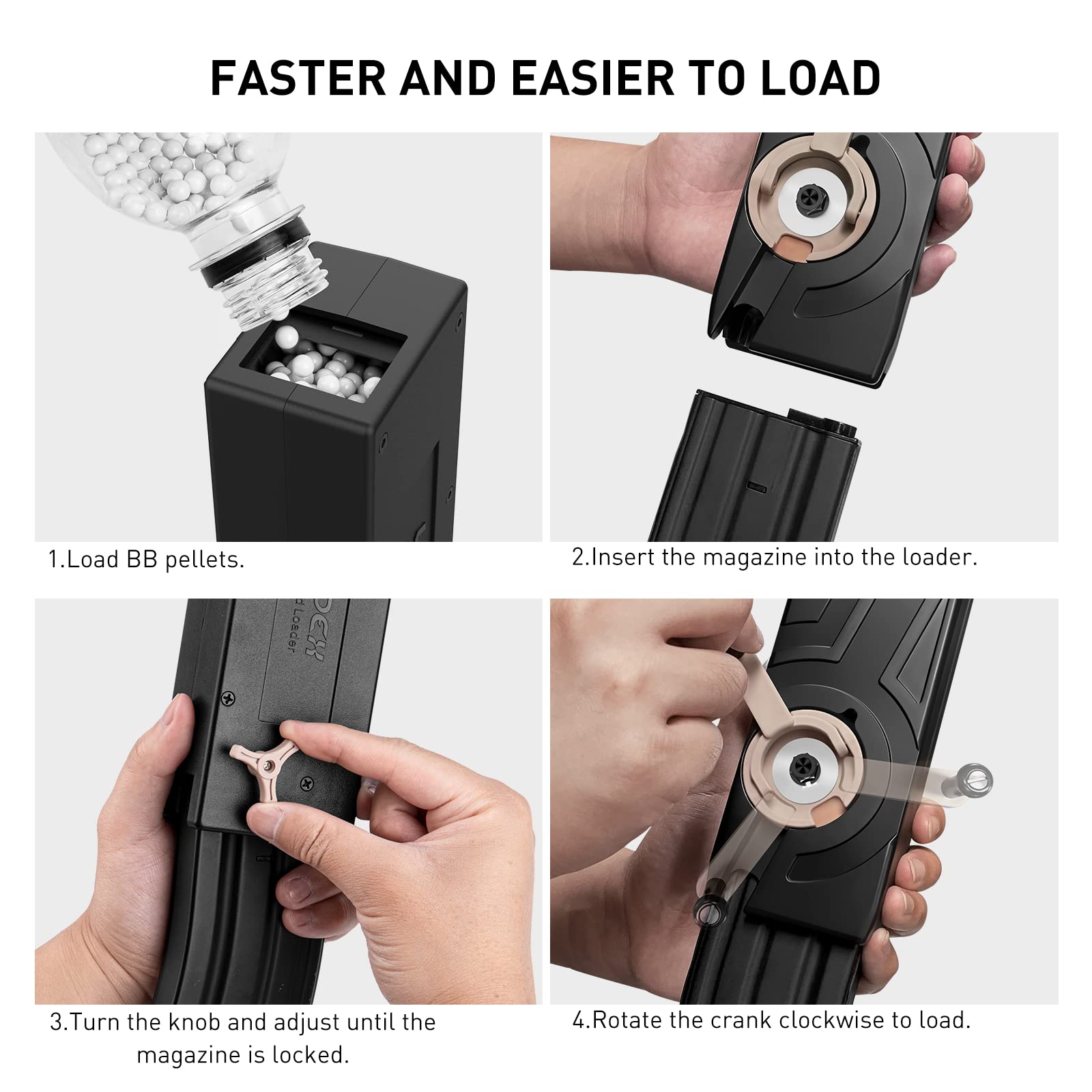 Ludex Universal 6mm Airsoft Speed Loader, Compatible for Most Mags of M4/M16/AK/MP5/G3/G36/Sterling/Famas/MP7/MK7 Series Airsoft AEG Rifles or SMGs,1600 Round Capacity Airsoft Magazines Speed Loader
