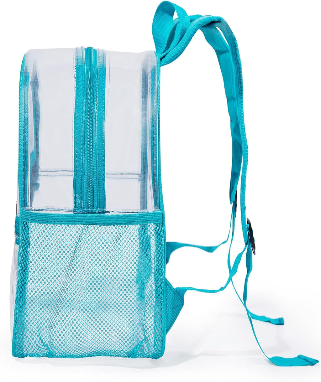 Skiennix Mini Clear Backpack - Waterproof PVC Stadium Approved Transparent Bag | 12"x6"x12" - Green