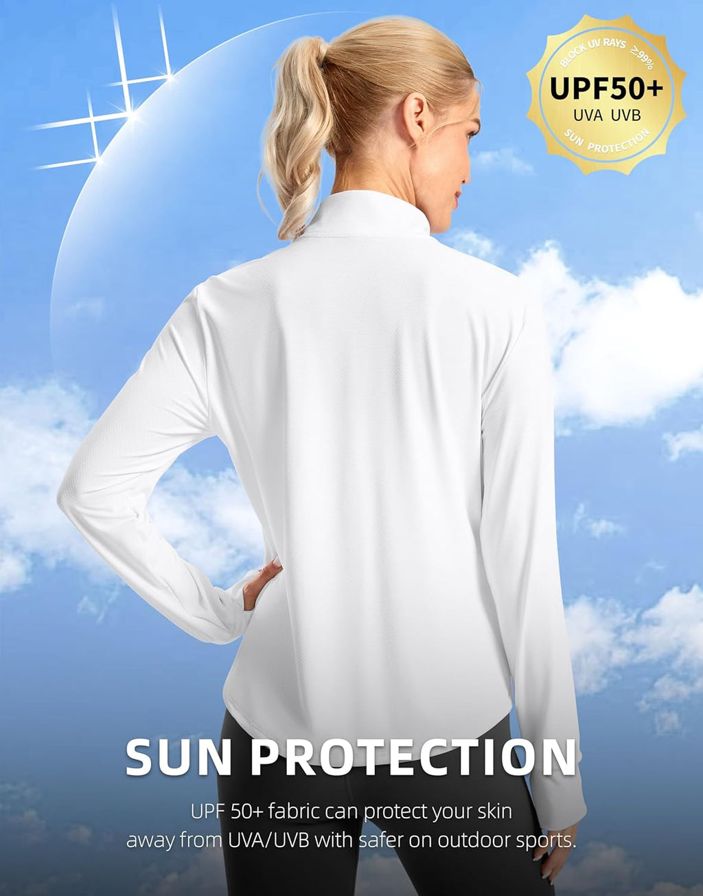 Soothfeel Women's Lightweight Athletic Jacket - UPF 50+ Sun Protection, Zip-Up, Long Sleeve | Ideal for Hiking & Workouts