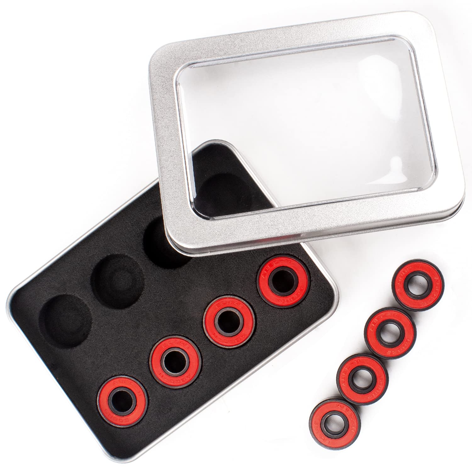 Senston Ceramic Skateboard Bearings High Speed Double Shielded 608 RS ABEC-11 8 Pack Set for Skateboard Trucks Scooters Wheel Roller Skate
