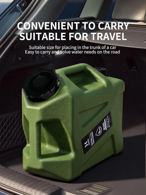 HAIGE 5 Gallon Water Jug with Spigot, BPA-Free Portable Water Container for Camping Picnic Hiking Emergency Water Storage, Green 5 Gal Water Tank with Handle & Lid