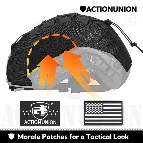 ACTIONUNION Tactical Airsoft Helmet Cover Breathable Mesh Helmet Cover for PJ/BJ/MH Helmet (OD)