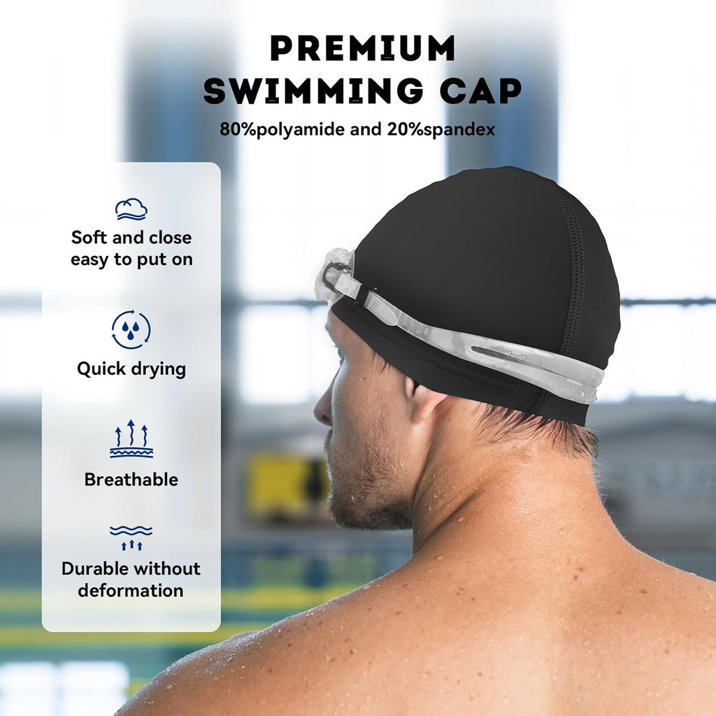 Skiennix Swim Cap - High Stretch Fabric for Men & Women | Comfortable Fit, Non-Waterproof