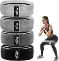 Fabric Resistance Bands - 4 Durable Non-Slip Workout Bands for Men & Women | Multiple Resistance Levels for Legs, Butt, and Abs