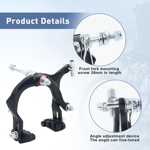 WEEROCK Bike Calip Brake Set, Front and Rear C Brake Set, Rim Brake Set with Aluminium Alloy Brake levers, Bike Cables for Kids Bike, Child Bike, Student Bicycle, BMX，Beach Bike, Commuter Bike