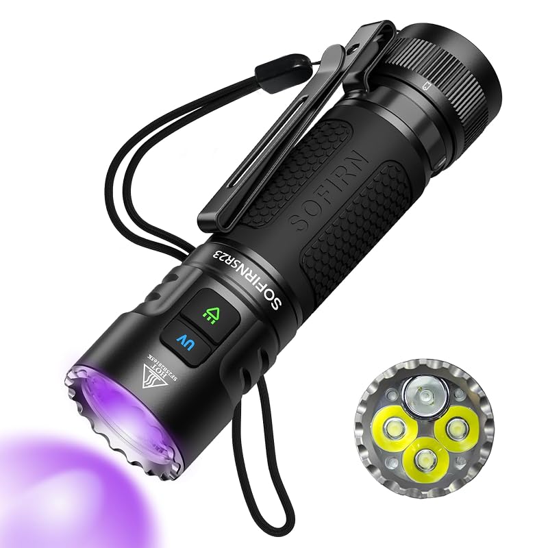 Sofirn SR23 3300 Lumens Rechargeable LED Flashlight with UV Light, IP68