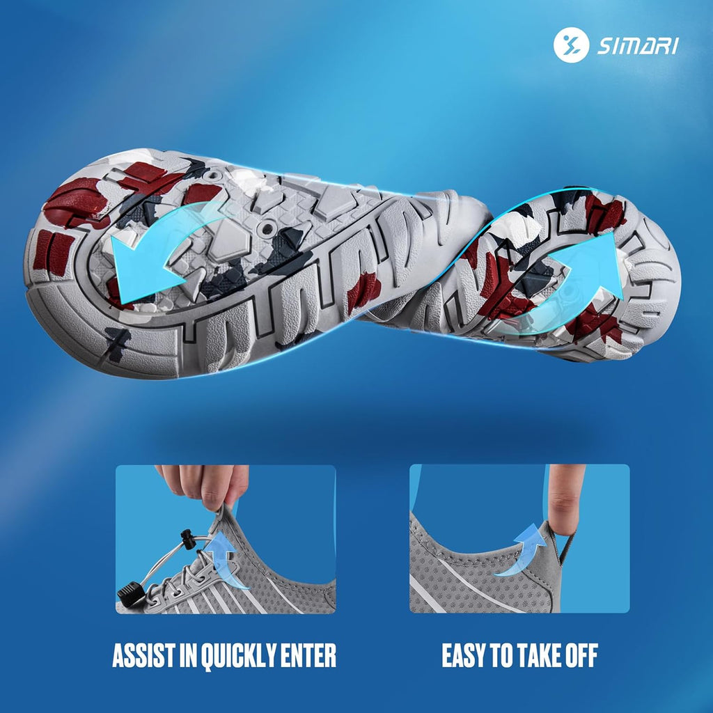SIMARI Water Shoes - Quick-Dry Barefoot Aqua Socks | Lightweight Non-Slip Swim Shoes for Beach Sports, Surfing, Diving
