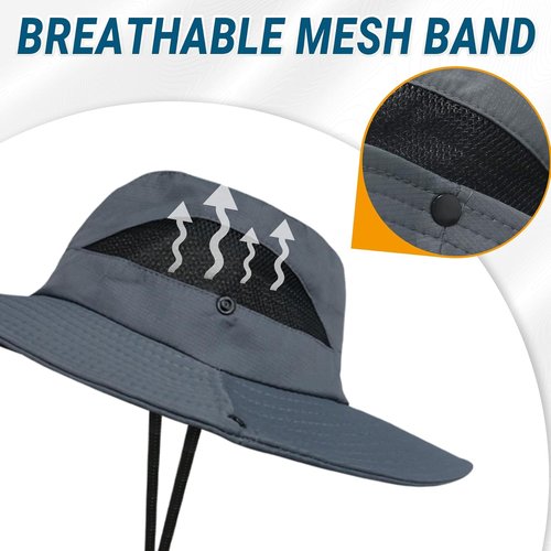 NPQQUAN Ponytail Sun Bucket Hat - Wide Brim UPF 50+ Protection for Fishing & Beach Activities