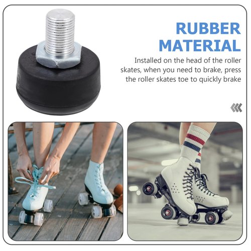 Kisangel Adjustable Roller Skate Brake Head Replacement Rubber Toe Stopper for Quad Skates High Elasticity Brake for Inline & Double Row Roller Skates 2-Inch Skate Stopper