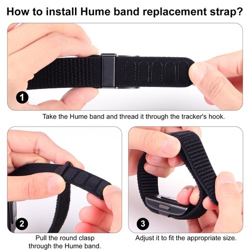 Polyjoy Nylon Loop Sport Replacement Bands Compatible with Hume Health Band, Soft Breathable Adjustable Wrist Band for Hume Band Replacement Strap Wristband for Fitness Tracker Women Men